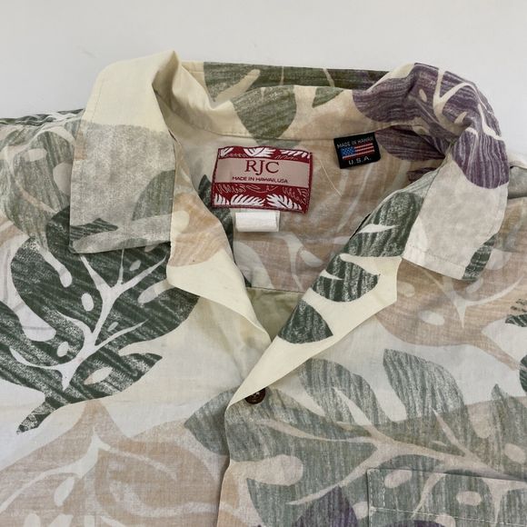 Vintage RJC‎ Hawaiian Camp Shirt Mens 2XL Surf Made in Hawaii USA Preppy - Picture 2 of 9